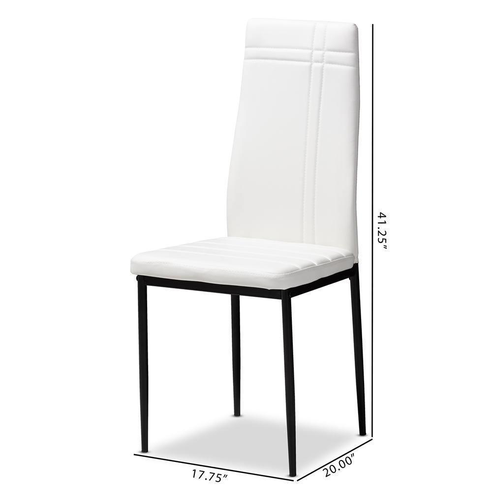 Matiese Modern and Contemporary White Faux Leather Upholstered Dining Chair (Set of 4) FredCo