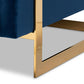 Matteo Glam and Luxe Navy Blue Velvet Fabric Upholstered Gold Finished Armchair FredCo