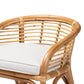 Maverick Modern Bohemian White Fabric Upholstered and Natural Brown Rattan Counter Stool FredCo
