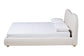 Maya Mid-Century Modern Cream Boucle Fabric and Oak Brown Finished Wood Queen Size Platform Bed FredCo