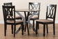 Maya Modern Beige Fabric and Espresso Brown Finished Wood 5-Piece Dining Set FredCo