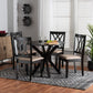 Maya Modern Beige Fabric and Espresso Brown Finished Wood 5-Piece Dining Set FredCo