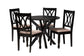 Maya Modern Beige Fabric and Espresso Brown Finished Wood 5-Piece Dining Set FredCo