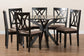 Maya Modern Beige Fabric and Espresso Brown Finished Wood 7-Piece Dining Set FredCo