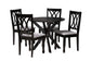 Maya Modern Grey Fabric and Espresso Brown Finished Wood 5-Piece Dining Set FredCo