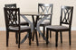 Maya Modern Grey Fabric and Espresso Brown Finished Wood 5-Piece Dining Set FredCo