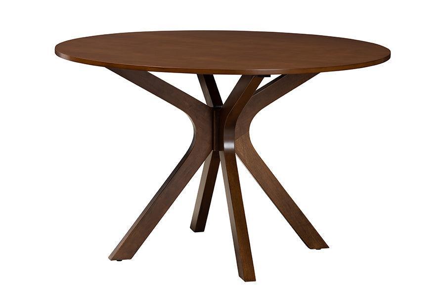 Maya Modern Grey Fabric and Walnut Brown Finished Wood 7-Piece Dining Set FredCo