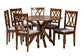 Maya Modern Grey Fabric and Walnut Brown Finished Wood 7-Piece Dining Set FredCo