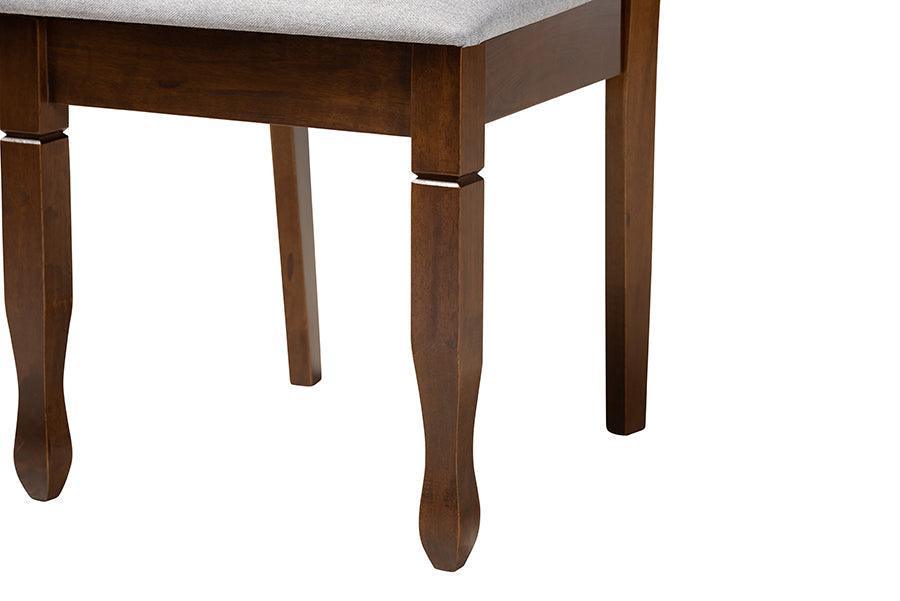 Maya Modern Grey Fabric and Walnut Brown Finished Wood 7-Piece Dining Set FredCo