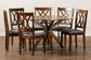 Maya Modern Grey Fabric and Walnut Brown Finished Wood 7-Piece Dining Set FredCo