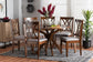 Maya Modern Grey Fabric and Walnut Brown Finished Wood 7-Piece Dining Set FredCo