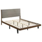 Mays 4-piece Upholstered Queen Bedroom Set Walnut Brown and Grey Coaster FredCo