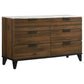 Mays 4-piece Upholstered Queen Bedroom Set Walnut Brown and Grey Coaster FredCo