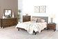 Mays 5-piece Upholstered Queen Bedroom Set Walnut Brown and Grey Coaster FredCo