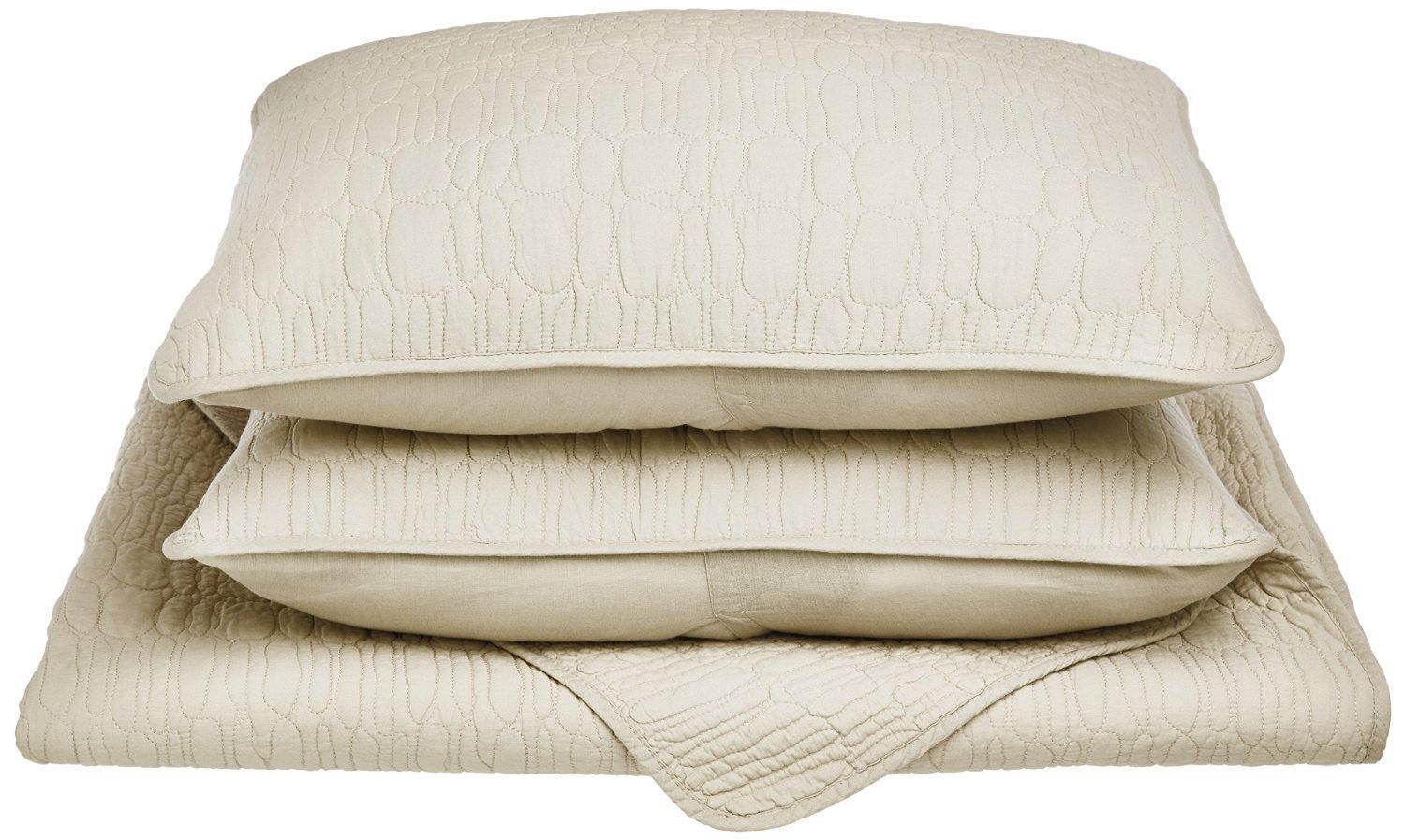 Mckinley Fine Stitched Premium Cotton Quilt Set, Cobblestone Pattern FredCo