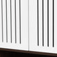 Meike Mid-Century Modern Two-Tone Walnut Brown and White Finished Wood 2-Door Shoe Cabinet FredCo