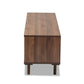 Meike Mid-Century Modern Two-Tone Walnut Brown and White Finished Wood TV Stand FredCo