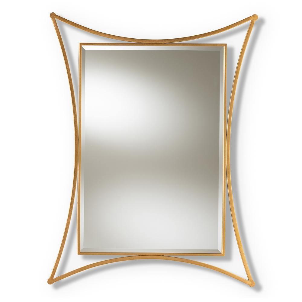 Melia Modern and Contemporary Antique Gold Finished Rectangular Accent Wall Mirror FredCo