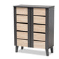 Melle Modern and Contemporary Two-Tone Oak Brown and Dark Gray 2-Door Wood Entryway Shoe Storage Cabinet FredCo