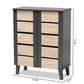 Melle Modern and Contemporary Two-Tone Oak Brown and Dark Gray 2-Door Wood Entryway Shoe Storage Cabinet FredCo