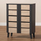 Melle Modern and Contemporary Two-Tone Oak Brown and Dark Gray 2-Door Wood Entryway Shoe Storage Cabinet FredCo