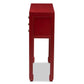 Melodie Classic and Antique Red Finished Wood Bronze Finished Accents 6-Drawer Console Table FredCo