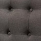Melody Mid-Century Modern Grey Fabric and Natural Wood Finishing 3-Seater Settee Bench FredCo