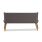 Melody Mid-Century Modern Grey Fabric and Natural Wood Finishing 3-Seater Settee Bench FredCo