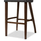 Melrose Mid-Century Modern Dark Grey Fabric Upholstered Walnut Finished Wood Bar Stool (Set of 2) FredCo