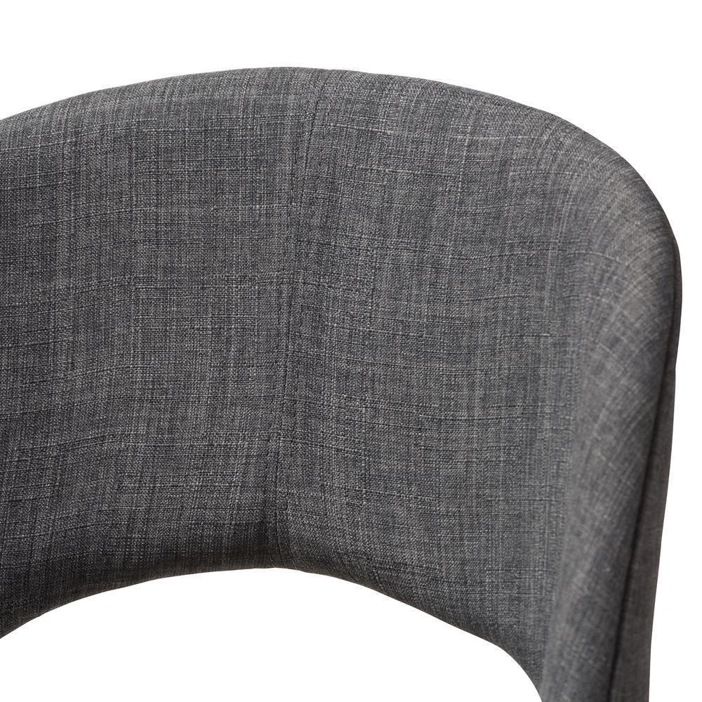 Melrose Mid-Century Modern Dark Grey Fabric Upholstered Walnut Finished Wood Bar Stool (Set of 2) FredCo