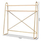 Merida Glam and Luxe Brushed Gold Finished Metal and Natural Brown Finished Wood 2-Tier Over Bed Queen Size Storage Display Shelf FredCo