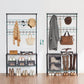Metal Hall Tree with Shoe Rack, 8-Tier FredCo