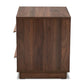 Mette Mid-Century Modern Two-Tone White and Walnut Finished 2-Drawer Wood Nightstand FredCo