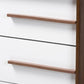Mette Mid-Century Modern Two-Tone White and Walnut Finished 5-Drawer Wood Chest FredCo