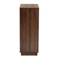 Mette Mid-Century Modern Two-Tone White and Walnut Finished 5-Shelf Wood Entryway Shoe Cabinet FredCo