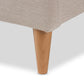 Mia Mid-Century Light Beige Fabric Upholstered King Size Platform Bed FredCo