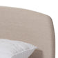 Mia Mid-Century Light Beige Fabric Upholstered King Size Platform Bed FredCo