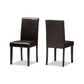 Mia Modern and Contemporary Dark Brown Faux Leather Upholstered 5-Piece Dining Set FredCo