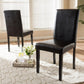 Mia Modern and Contemporary Dark Brown Faux Leather Upholstered Dining Chair Set of 2 FredCo