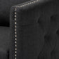 Micah Modern and Contemporary Grey Fabric Upholstered Tufted Swivel Chair FredCo