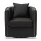 Micah Modern and Contemporary Grey Fabric Upholstered Tufted Swivel Chair FredCo