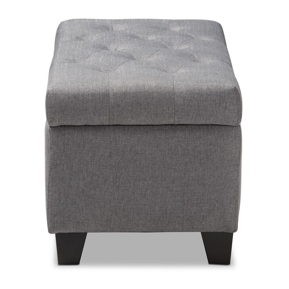 Michaela Modern and Contemporary Grey Fabric Upholstered Storage Ottoman FredCo