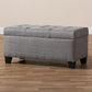 Michaela Modern and Contemporary Grey Fabric Upholstered Storage Ottoman FredCo