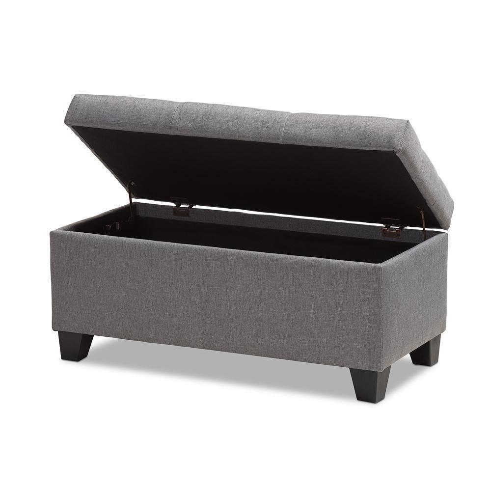 Michaela Modern and Contemporary Grey Fabric Upholstered Storage Ottoman FredCo