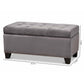 Michaela Modern and Contemporary Grey Velvet Fabric Upholstered Storage Ottoman FredCo