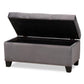 Michaela Modern and Contemporary Grey Velvet Fabric Upholstered Storage Ottoman FredCo