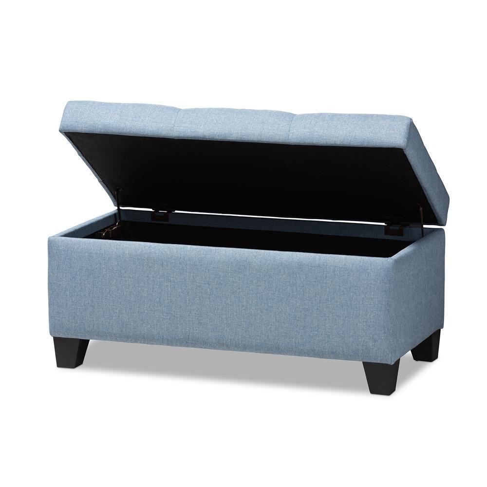 Michaela Modern and Contemporary Light Blue Fabric Upholstered Storage Ottoman FredCo