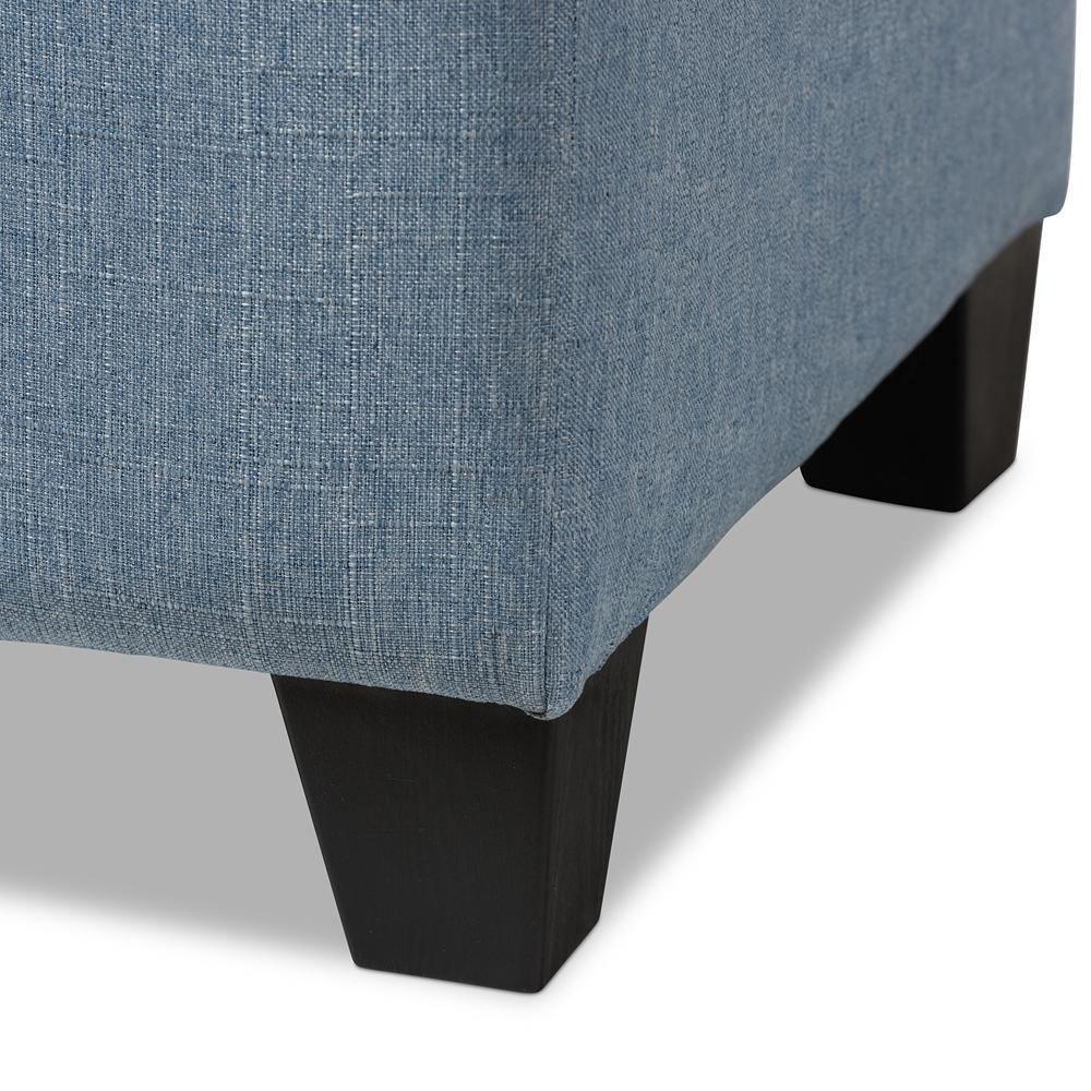 Michaela Modern and Contemporary Light Blue Fabric Upholstered Storage Ottoman FredCo