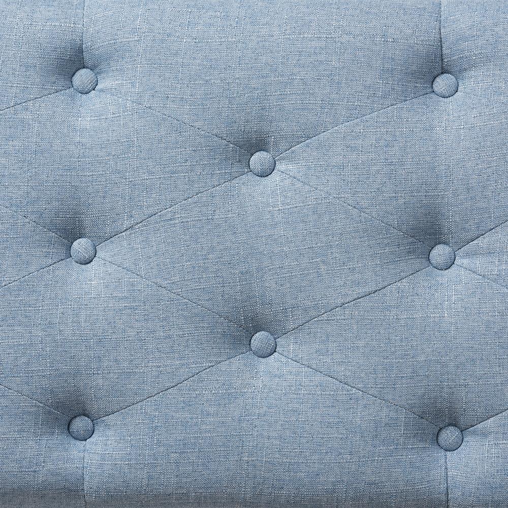Michaela Modern and Contemporary Light Blue Fabric Upholstered Storage Ottoman FredCo