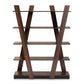 Michio Modern and Contemporary Walnut Brown Finished 5-Tier Wood Geometric Living Room Display Shelf FredCo